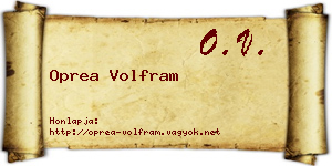 Oprea Volfram névjegykártya